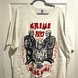 Warren Lotas “ Las Vegas” Graphic Tee, size XXL Crime Pays